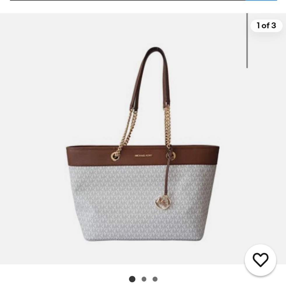 Michael Kors Shania Large Jet Set Tote - Brown and Gray